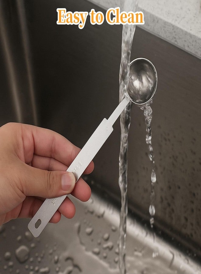 LUSTRIB 3 Pcs Stainless Steel 1 Teaspoon Scoop (5ml | 5cc | 1/3 Tablespoon), Teaspoon Measuring Spoons With Long Handle Scoop, 1 Tsp Measuring Spoon for Coffee Pet Food Grains Spices Dry Goods Kitchen Tool - Image 5