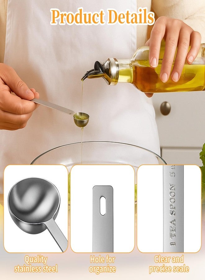 LUSTRIB 3 Pcs Stainless Steel 1 Teaspoon Scoop (5ml | 5cc | 1/3 Tablespoon), Teaspoon Measuring Spoons With Long Handle Scoop, 1 Tsp Measuring Spoon for Coffee Pet Food Grains Spices Dry Goods Kitchen Tool - Image 3
