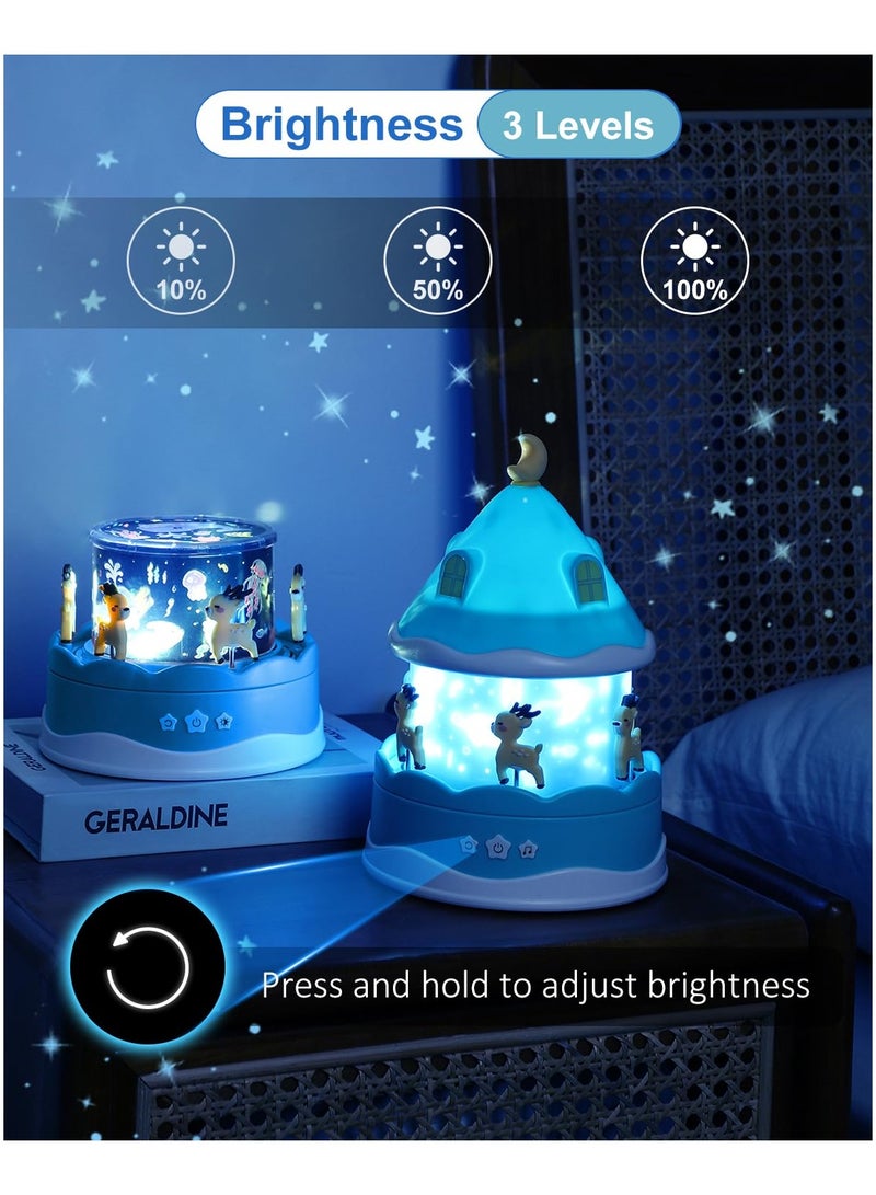 اكسيسن مصباح ليلي للأطفال مع جهاز عرض وجهاز تحكم عن بعد، مصباح عرض قابل لإعادة الشحن مع مؤقت، 12 أغنية و12 فيلمًا، مصباح دوار 360 درجة، جهاز عرض نجوم المجرة للأطفال، ديكور غرفة الأطفال - Image 4