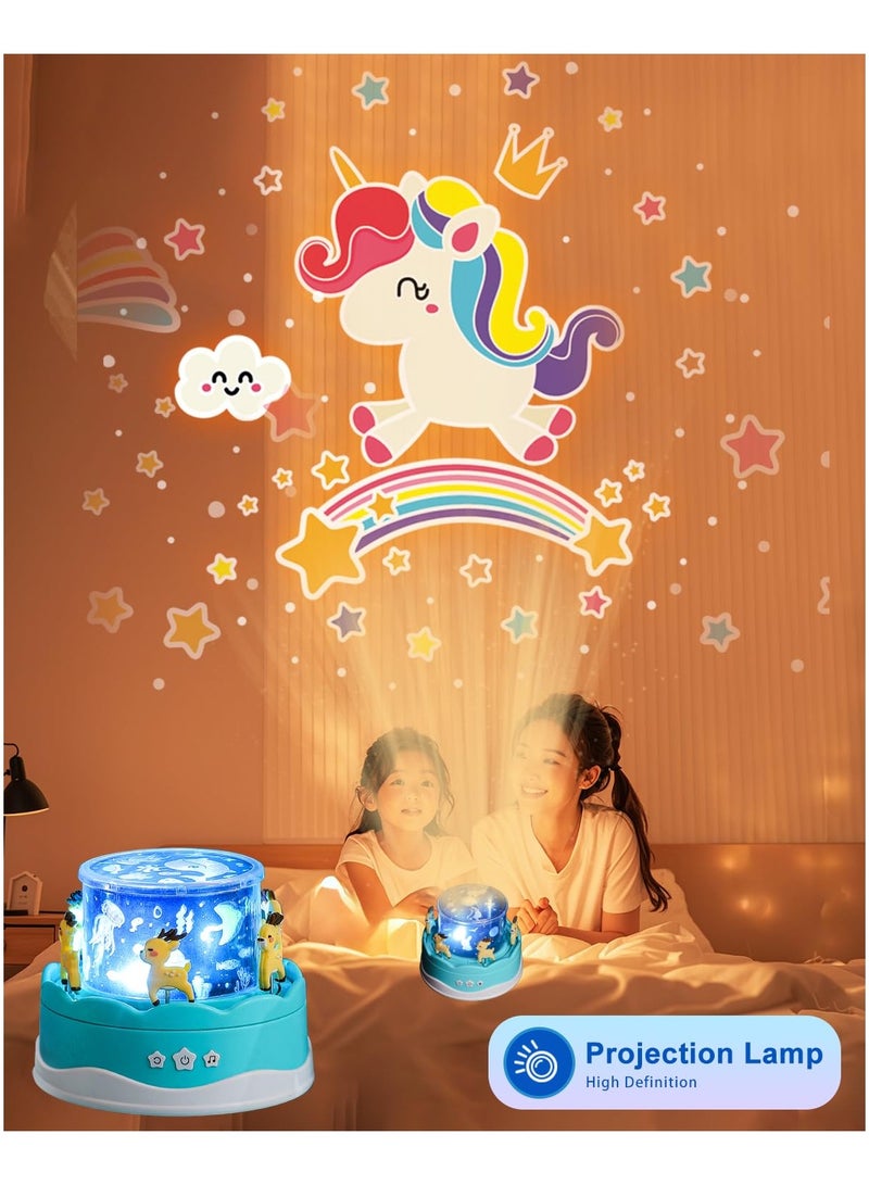 اكسيسن مصباح ليلي للأطفال مع جهاز عرض وجهاز تحكم عن بعد، مصباح عرض قابل لإعادة الشحن مع مؤقت، 12 أغنية و12 فيلمًا، مصباح دوار 360 درجة، جهاز عرض نجوم المجرة للأطفال، ديكور غرفة الأطفال - Image 5