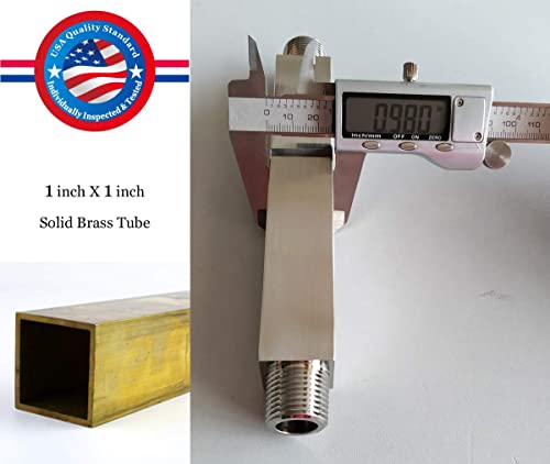 Aquaiaw Square Shower Arm and Anti-Scratch O-Ring Flange, 6 inch, Solid Brass, Both Soldered 1/2 NPT Tapered Threads, Straight Shower Head Arm, Ceiling Mount Shower Extension Arm (PVD Brushed Nickel) - Image 4