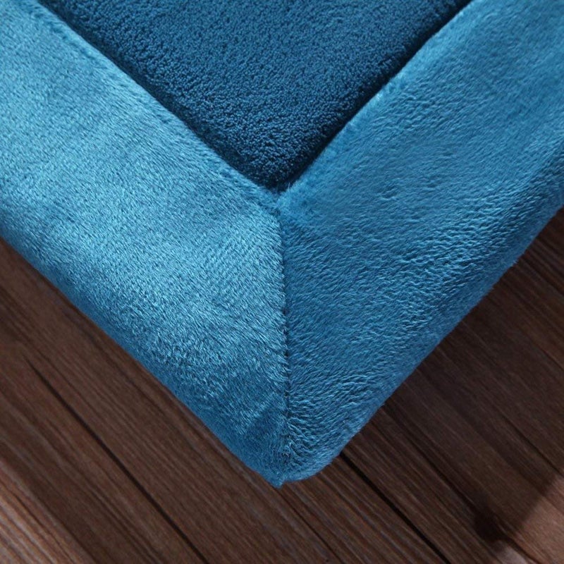 Loartee Coral Velvet Crawling Rug (5.0'x 6'8", Blue) for Toddler Children Play Area Rug Yoga Mat Exercise Pad Carpet - Image 2