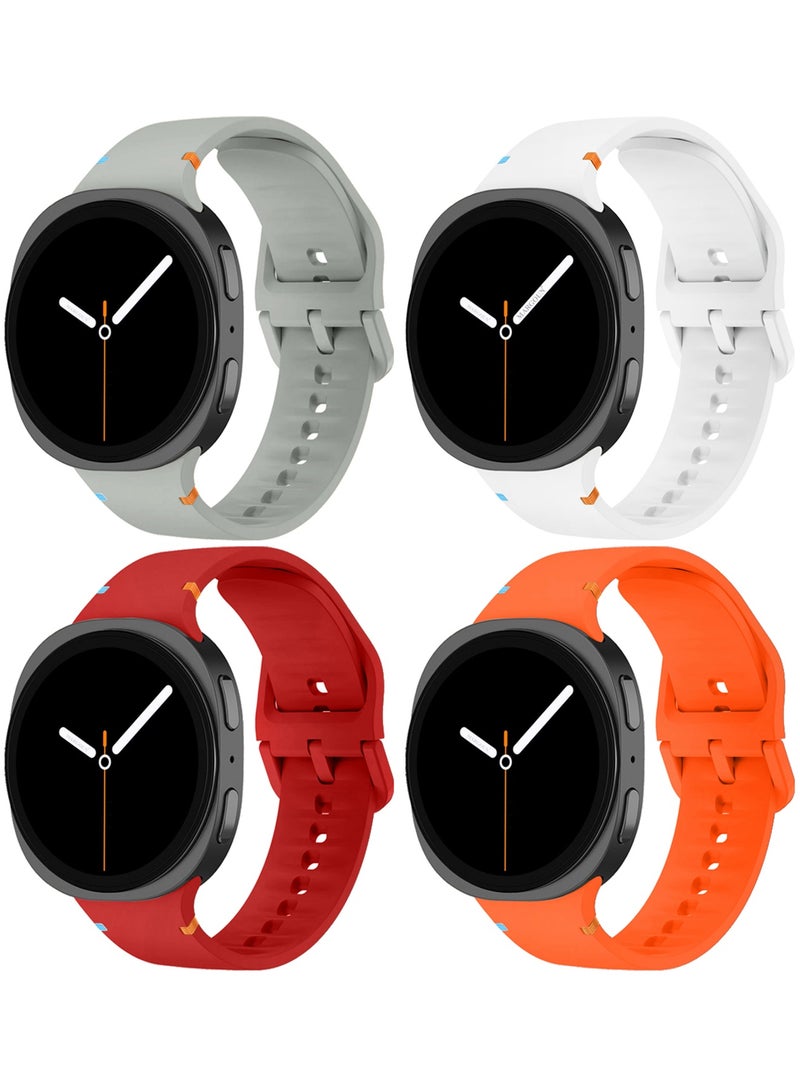 CATANES 4Packs Sport Band for Galaxy Watch 8 40mm 44mm and Watch 8 Classic 46mm, Silicone Replacement Strap, M/L Size - Image 2