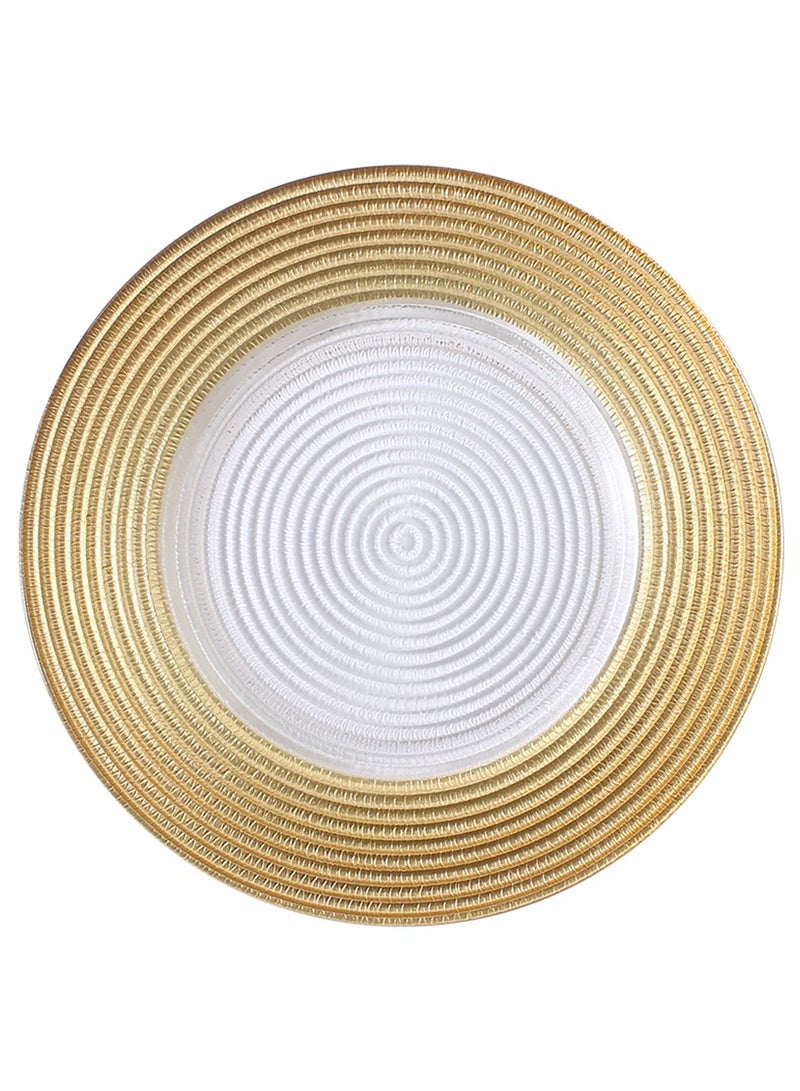 Shuer 26.3 CM Light Luxury European Style Electroplated Glass Plate Creative Straw Hat Pattern Glass Plate - Image 5
