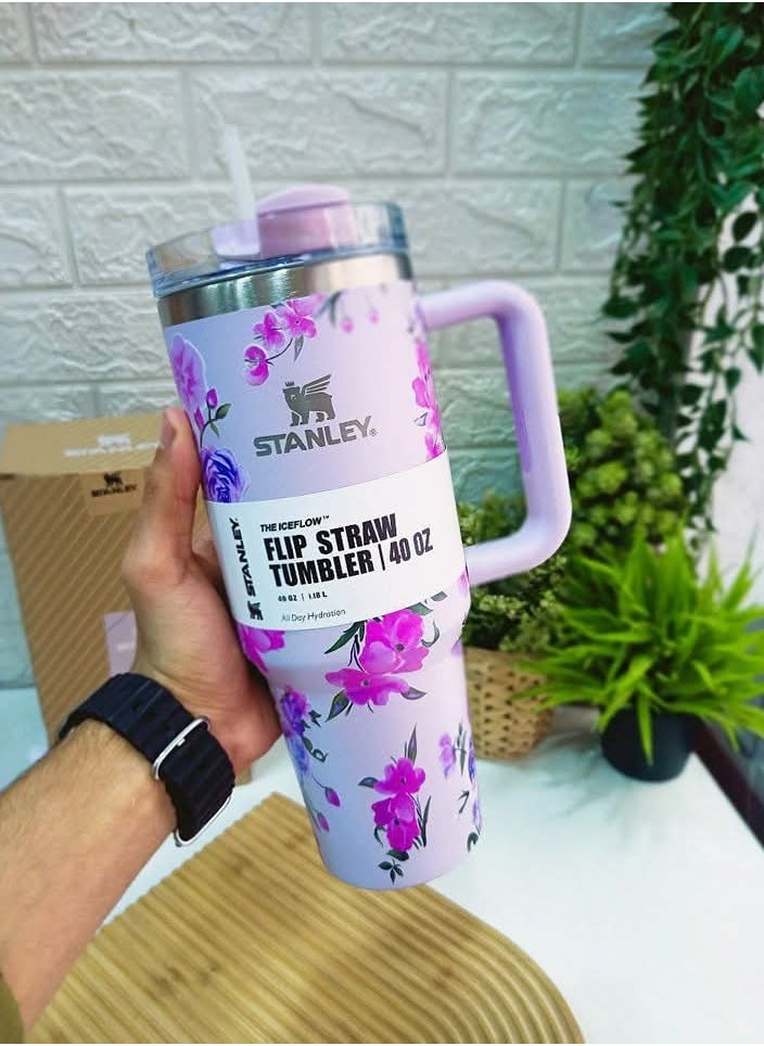Stanley - Stanley Quencher H2.0 FlowState Stainless Steel 1200ml) flowery( - Image 1