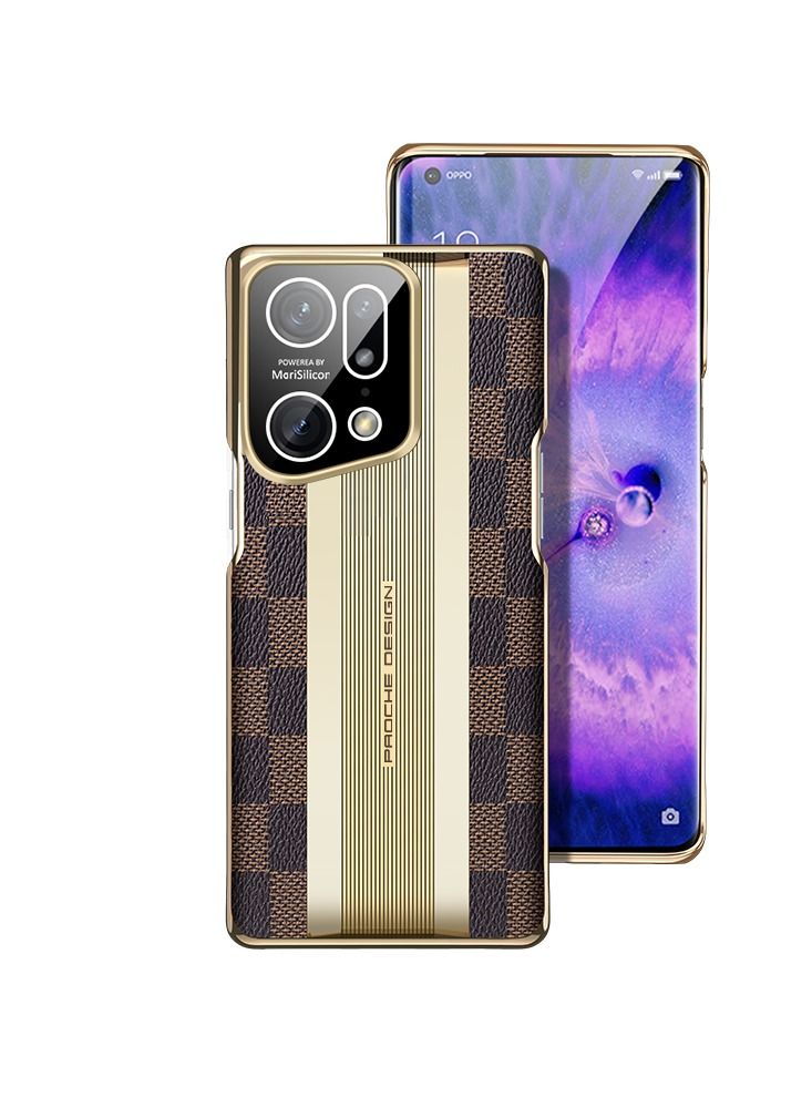 Suteni Plaid Back Cover Leather Phone Case for Oppo