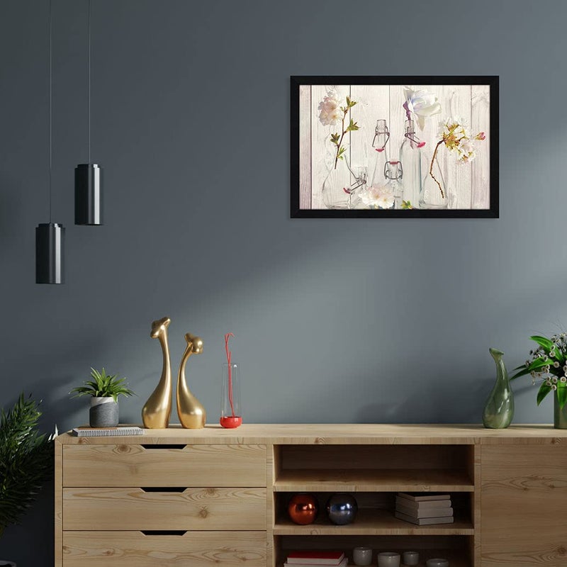 ArtX Paper Floral Framed Wall Art Painting wall decor for living room Multicolor Floral 125 X 185 inches Set of 1 - Image 3