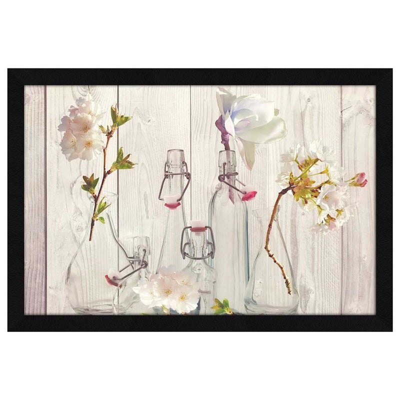 ArtX Paper Floral Framed Wall Art Painting wall decor for living room Multicolor Floral 125 X 185 inches Set of 1 - Image 1