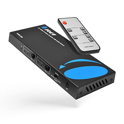 OREI 4K HDMI Matrix Switch 2 X 2, Switcher 18G UltraHD Supports Upto 4K @ 60Hz & 1080P IR EDID HDCP 2.- Remote Control (UHDS-202) - Image 1