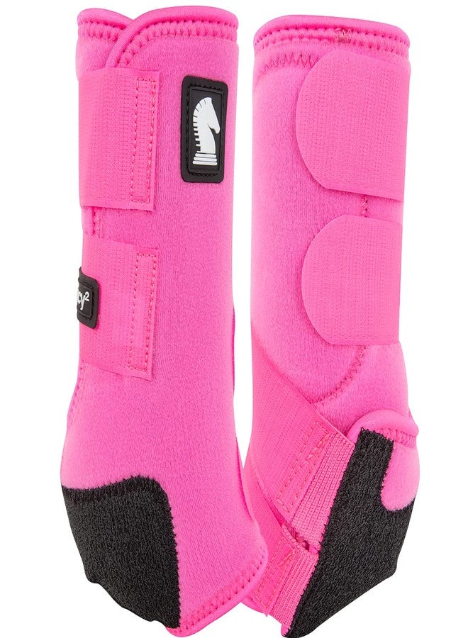 Classic Equine Legacy2 Support Boots, Hind (Hot Pink, Medium) - Image 1