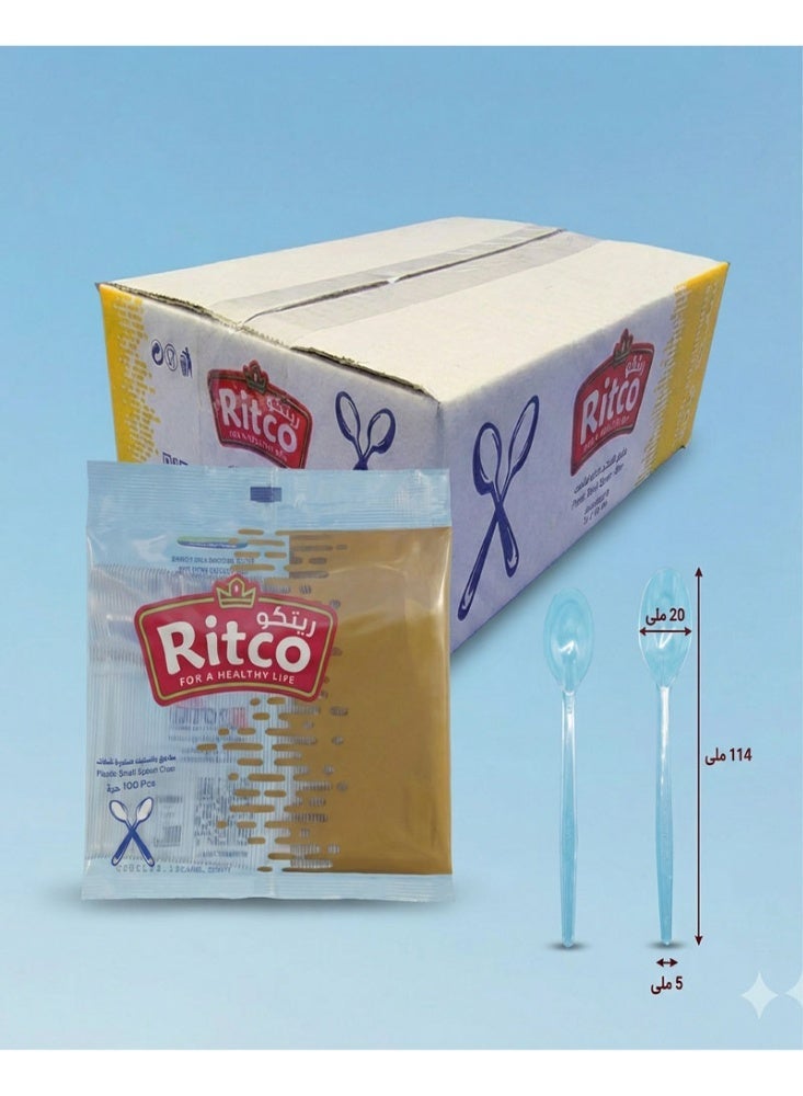 Ritco Carton Of Clear Plastic Teaspoons (1000 Teaspoons/Carton) - Image 1