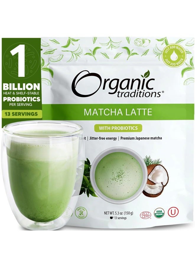 Organic Traditions مسحوق شاي ماتشا لاتيه الأخضر | ماتشا يابانية أصلية مميزة | مستوردة من اليابان | 150 جرام/5.3 أونصة - Image 1