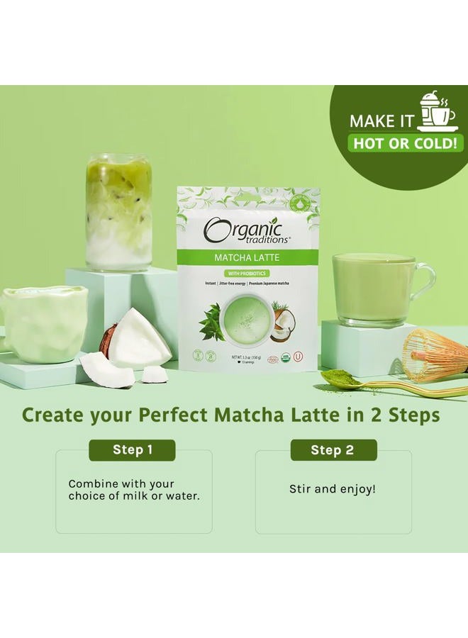 Organic Traditions مسحوق شاي ماتشا لاتيه الأخضر | ماتشا يابانية أصلية مميزة | مستوردة من اليابان | 150 جرام/5.3 أونصة - Image 5