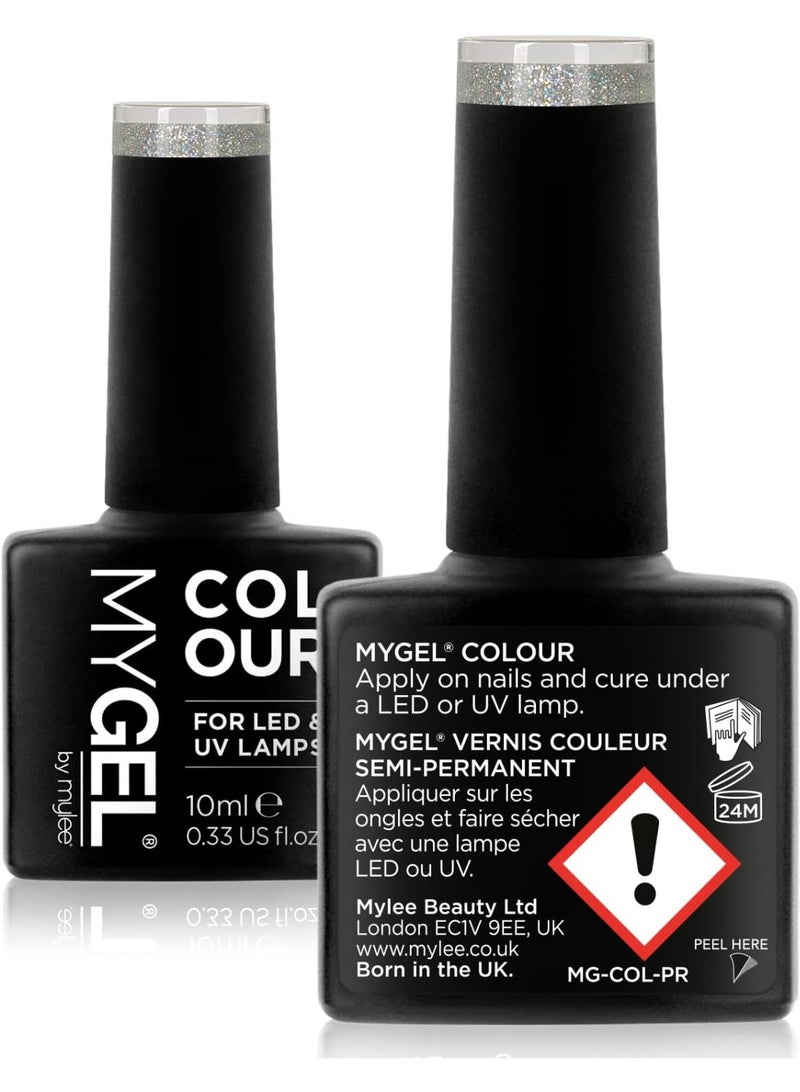 mylee Gel Nail Polish 10ml Frosty start UV LED Soak Off Nail Art Manicure Pedicure for Professional Salon and Home Use Fine Glitters Range Long Lasting and Easy to Apply - Image 2
