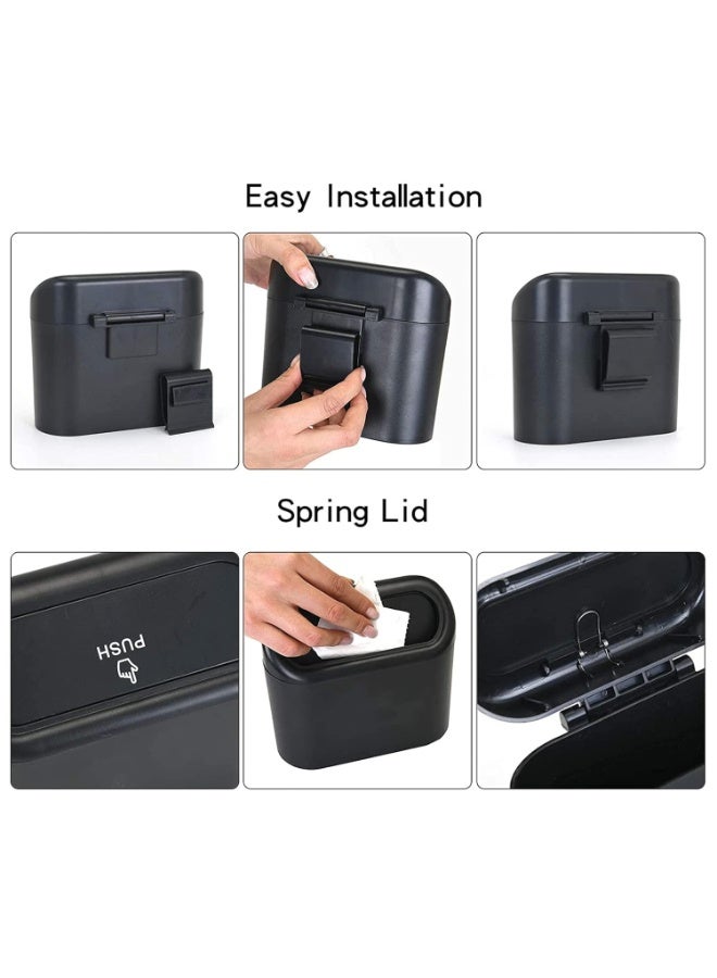 سلال قمامة للسيارة TOFFCAEA طقم 2 بغطاء وتصميم قابل للتعليق مع 80 كيس قمامة منظم نفايات صغير للسيارة - Image 5