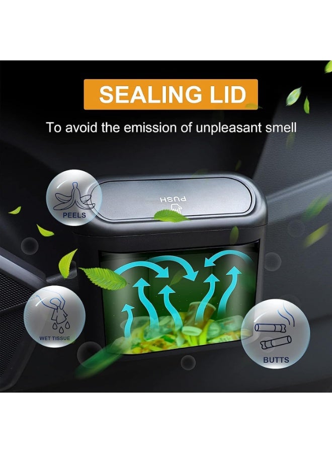 سلال قمامة للسيارة TOFFCAEA طقم 2 بغطاء وتصميم قابل للتعليق مع 80 كيس قمامة منظم نفايات صغير للسيارة - Image 4