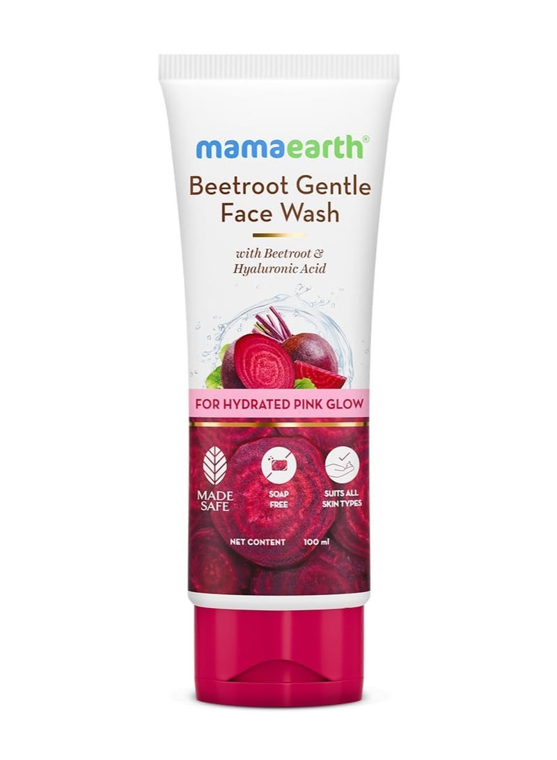 Mamaearth Beetroot Gentle Face Wash&Hyaluronic Acid For Hydrated Pink Glow -100Ml|Gently Cleanses|Hydrates&Soothes Skin|Soap - Free|Non-Irritant|Safe For Skin|Hydrating Gentle Face Wash|Non-Drying - Image 2