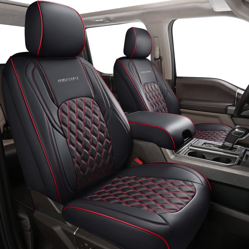 Huidasource Wrangler JK Seat Cover 4 Door Leather Custom Car Seat Covers FrontRear Seat Cushion Protector Fit for Jeep Wrangler JK 4Door Sahara Sport Rubicon 20072017Full SetBlackRed