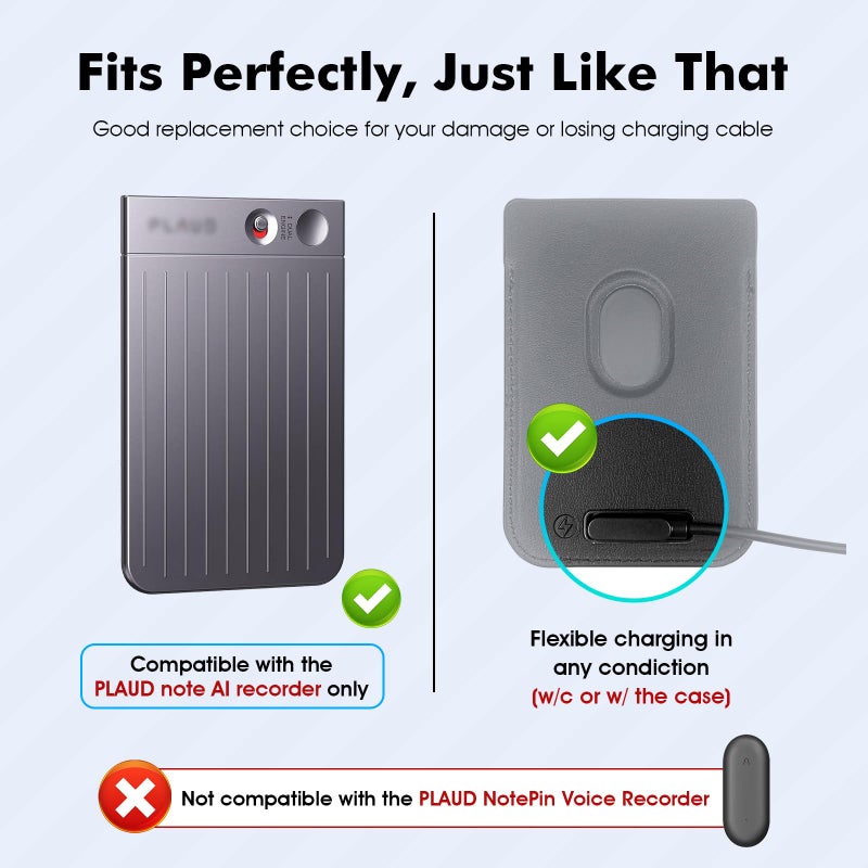 REEYEAR 2 Pack USB C Magnetic Charger Cables fits for PLAUD Note AI Voice Recorder,2 FT Charging Cord Replacement,Easy Access Power Charger Even with The Case, Ideal Back Up Accessories - Image 3