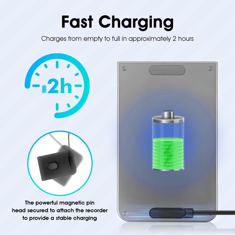 REEYEAR 2 Pack USB C Magnetic Charger Cables fits for PLAUD Note AI Voice Recorder,2 FT Charging Cord Replacement,Easy Access Power Charger Even with The Case, Ideal Back Up Accessories - Image 2