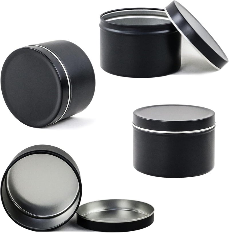 EricX Light Candle Tin 24 Piece, 8 oz, for Candle Making, Black - Image 2
