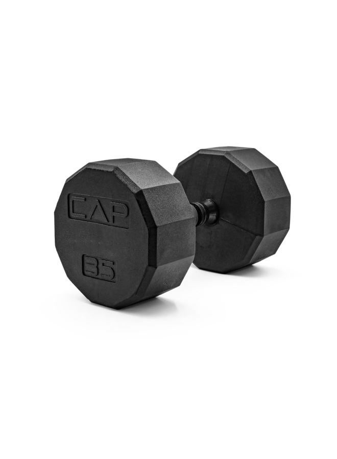 CAP Barbell 12-Sided Coated Dumbbell with Black Handle, Single, 35 LB - Image 1