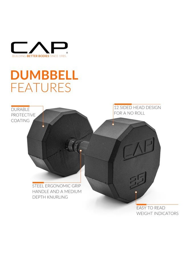 CAP Barbell 12-Sided Coated Dumbbell with Black Handle, Single, 35 LB - Image 3