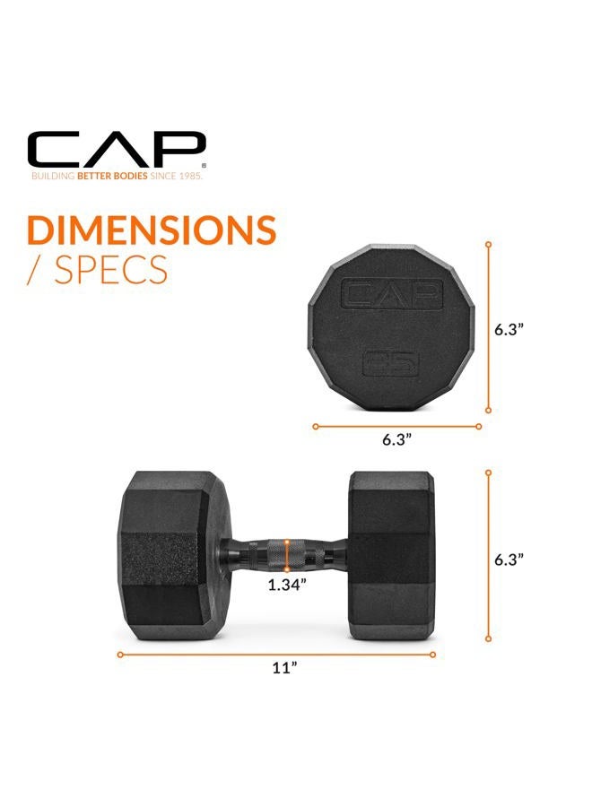 CAP Barbell 12-Sided Coated Dumbbell with Black Handle, Single, 35 LB - Image 4