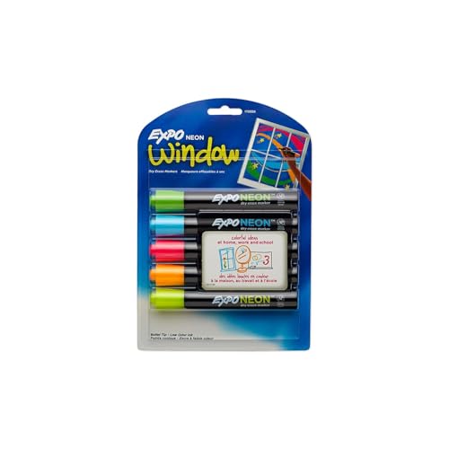 EXPO Neon Dry Erase Markers, Bullet Tip, Assorted Colors, 5 Count - Image 1