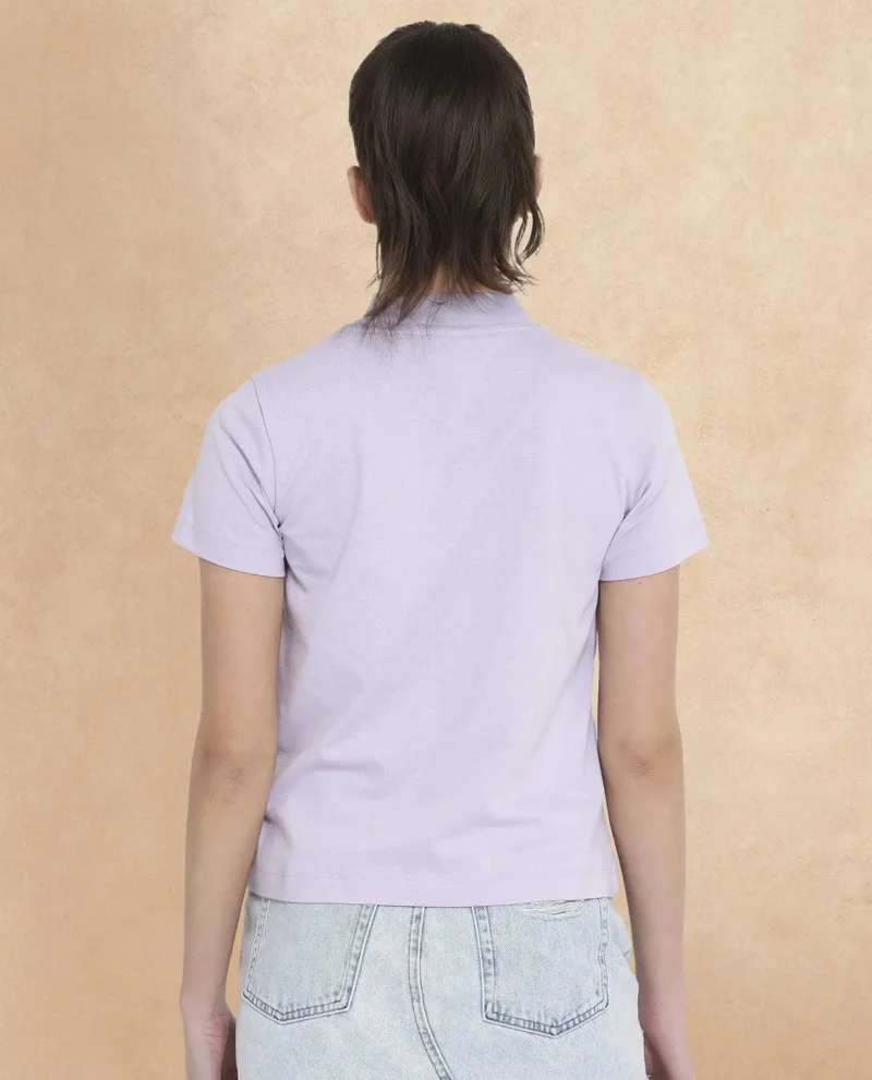 Rareism Women's Boxy Fit T-Shirt With Chest Graphic