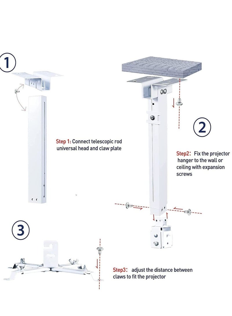 Excefore Projector Ceiling Mount, Universal Mount 3 Modes +-15° Tilt - 360° Rotatable up to 15Kg for LCD DLP  - Image 3