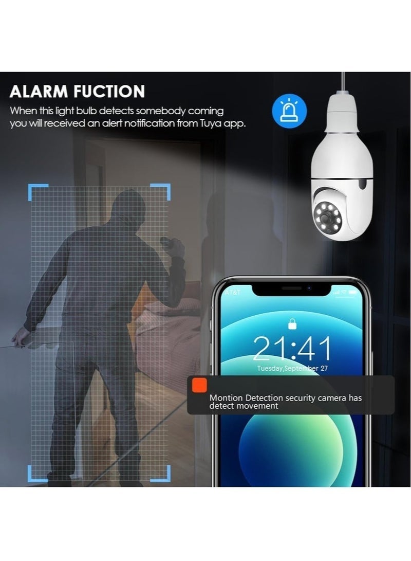 4Pack HD 1080P Wireless Light-Bulb Security Camera, Work with 2.4ghz&5ghz WiFi, Motion Auto Tracking, 2 Way Audio, Spotlight Night Vision, E27 Screw-in CCTV Camera (4pcs) - Image 5