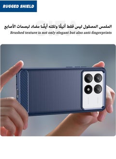 راجيد شيلد حافظة لهاتف Xiaomi POCO X6 Pro، غطاء Xiaomi Poco X6 Pro مع نسيج من ألياف الكربون المصقولة، حافظة هاتف مرنة مقاومة للصدمات من مادة TPU للحماية العسكرية، غطاء نحيف لهاتف Xiaomi POCO X6 Pro 5G، أزرق  - Image 5
