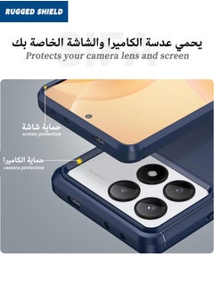 راجيد شيلد حافظة لهاتف Xiaomi POCO X6 Pro، غطاء Xiaomi Poco X6 Pro مع نسيج من ألياف الكربون المصقولة، حافظة هاتف مرنة مقاومة للصدمات من مادة TPU للحماية العسكرية، غطاء نحيف لهاتف Xiaomi POCO X6 Pro 5G، أزرق  - Image 4