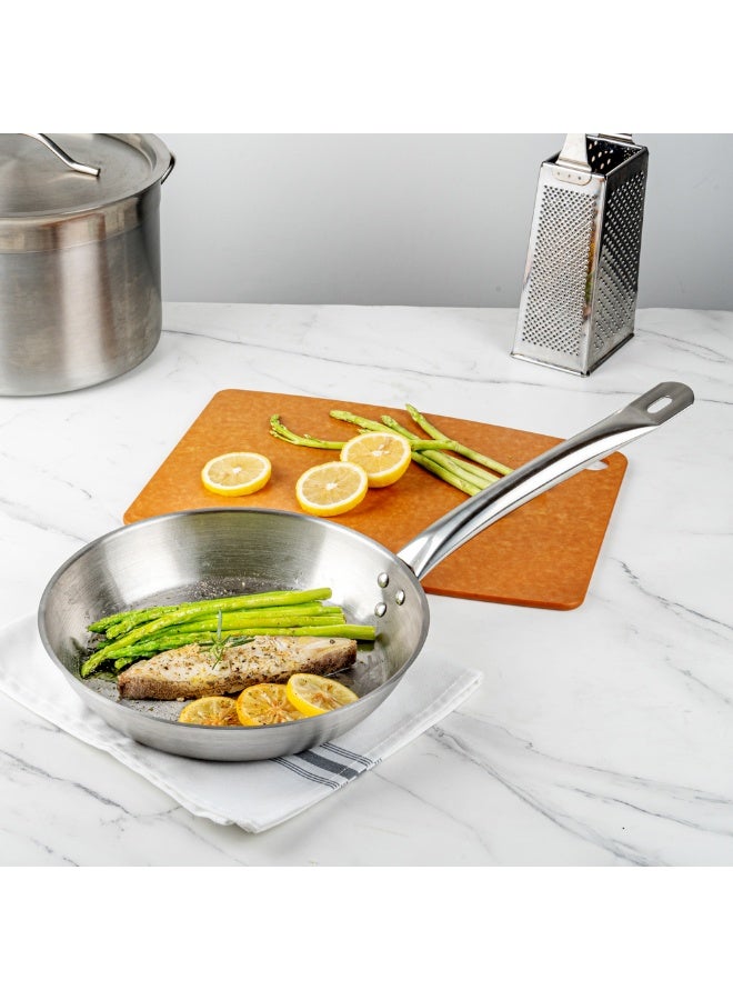 Restaurantware Stainless Steel Induction Ready 10" Fry Pan, Small Frying Pan - Non-Stick - Heavy Duty, Professional, Commercial Grade - 1ct Box - Met Lux - Image 3
