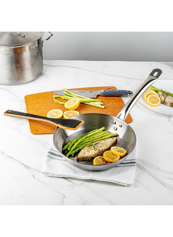 Restaurantware Stainless Steel Induction Ready 10" Fry Pan, Small Frying Pan - Non-Stick - Heavy Duty, Professional, Commercial Grade - 1ct Box - Met Lux - Image 4