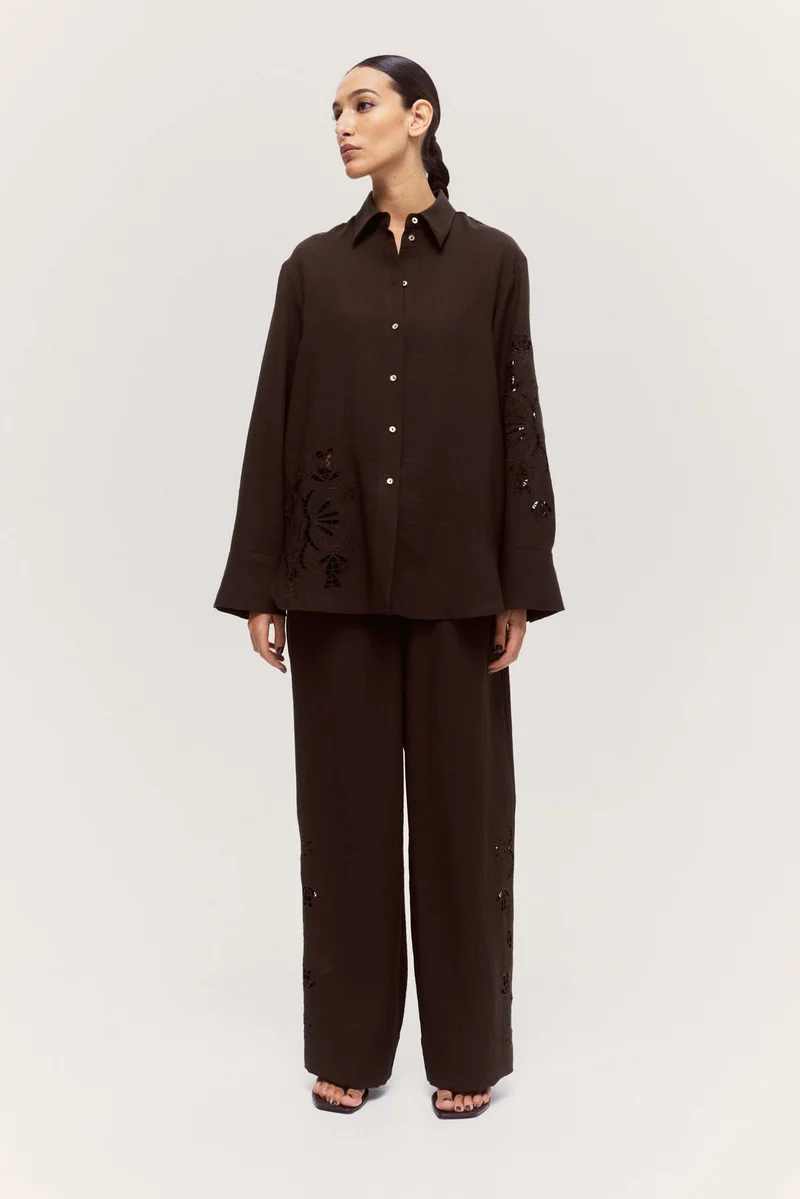 H&M Broderie anglaise trousers