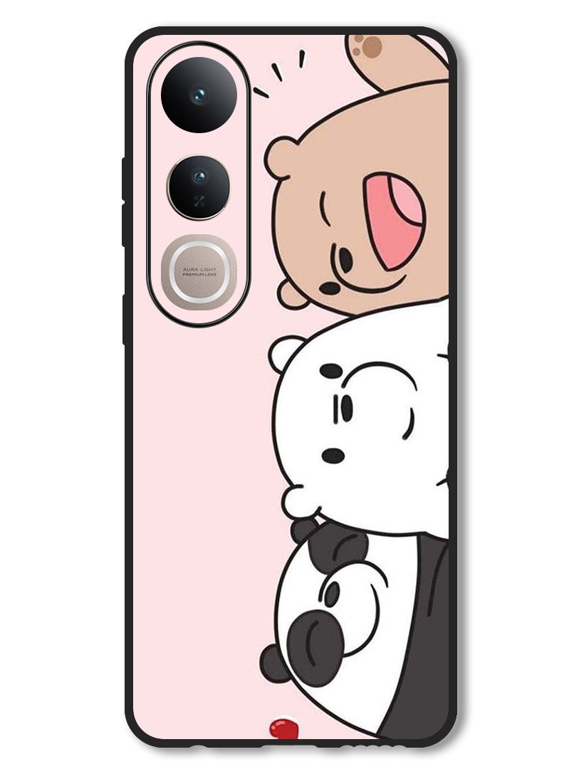 Theodor Case Compatible with Vivo V50 Lite Protection Shockproof Bumper Cover Three Friends Panda - Image 1