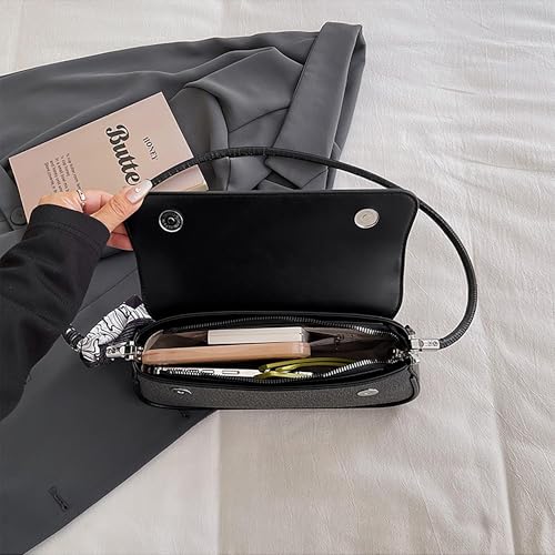 SIBY Underarm Shoulder Bags for Women's with Ribbon (Black) - Image 5