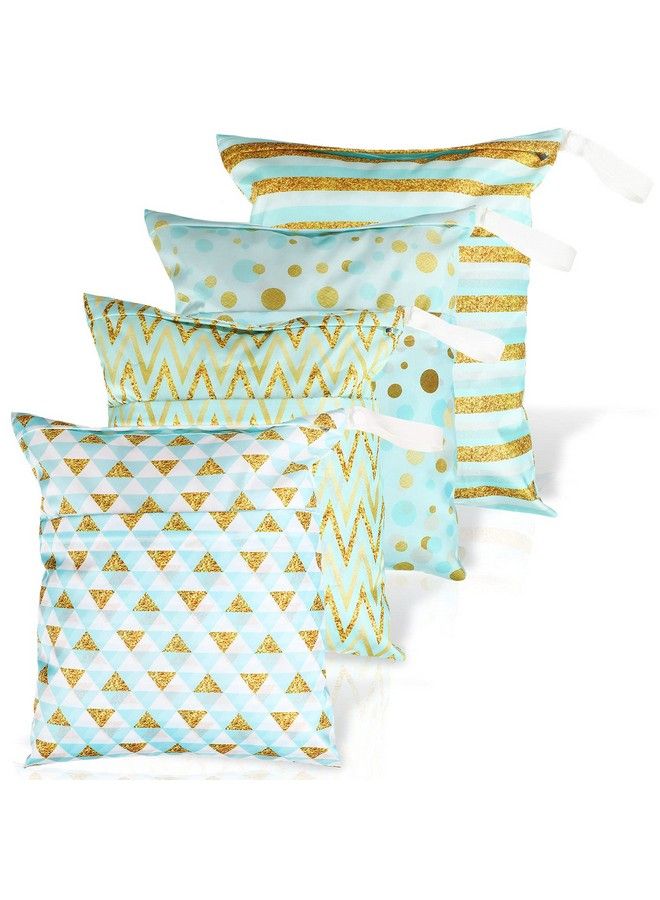 Frienda 4 Pieces Waterproof Wet Bag Reusable Washable Wet Dry Bag Sealed Wet Diaper Bag With Handle For Travel Beach Wet Swimwear Diapers Dirty Gym Clothes And Toiletries 12 X 14 Inch (Tropical) - Image 1