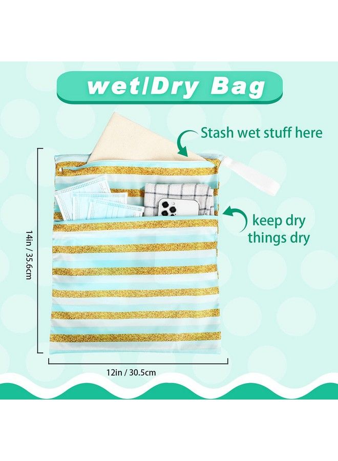 Frienda 4 Pieces Waterproof Wet Bag Reusable Washable Wet Dry Bag Sealed Wet Diaper Bag With Handle For Travel Beach Wet Swimwear Diapers Dirty Gym Clothes And Toiletries 12 X 14 Inch (Tropical) - Image 4