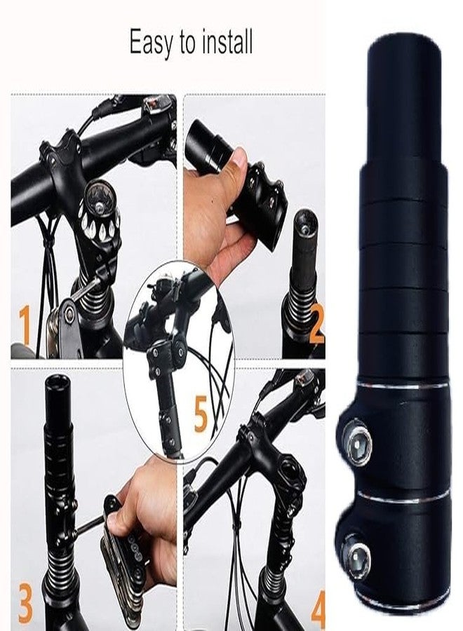 Ilsha® Bike Stem Riser 28.6mm Bicycle Fork Stem Extender Aluminium Alloy Adjustable Handlebar Riser Adapter for Mountain Bike, Road Bike, MTB, BMX, Fixie (1-1/8" Black) - Image 3