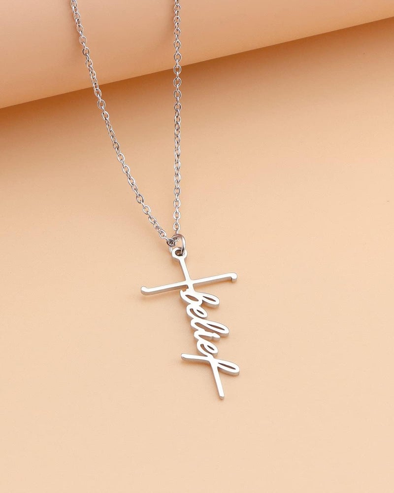 Lcherry Faith Cross Pendant Necklace for Women Religious Christian Jewelry Mother's Day Gifts for Women - Image 4
