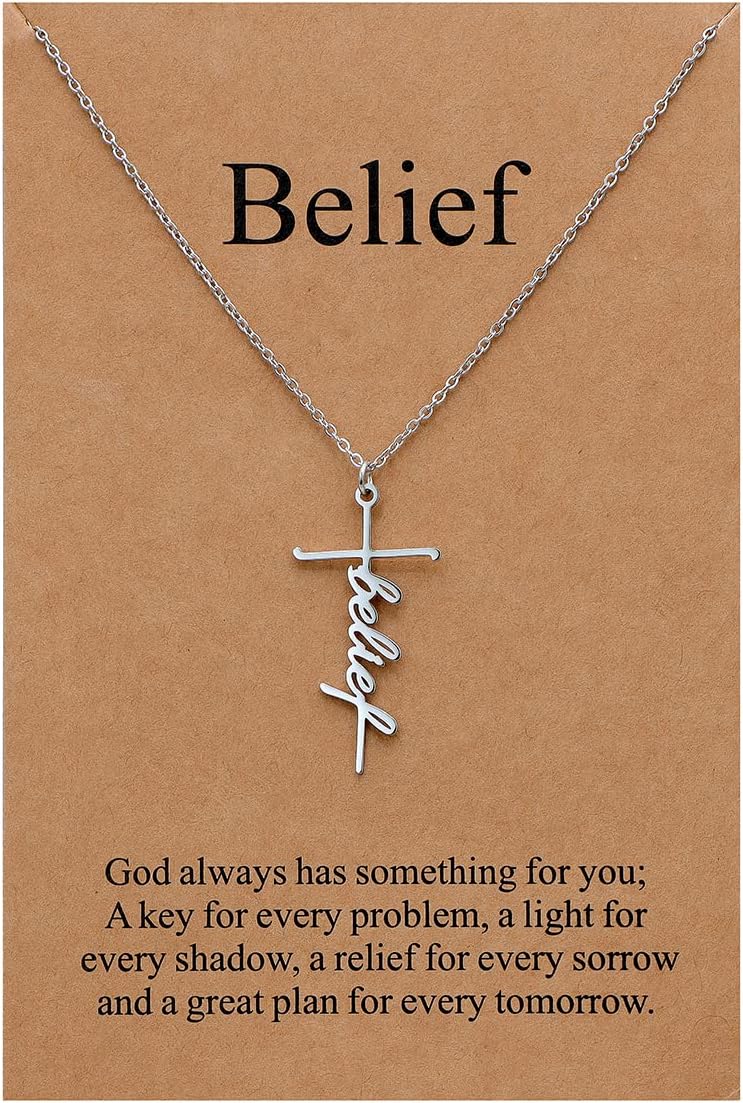 Lcherry Faith Cross Pendant Necklace for Women Religious Christian Jewelry Mother's Day Gifts for Women - Image 1