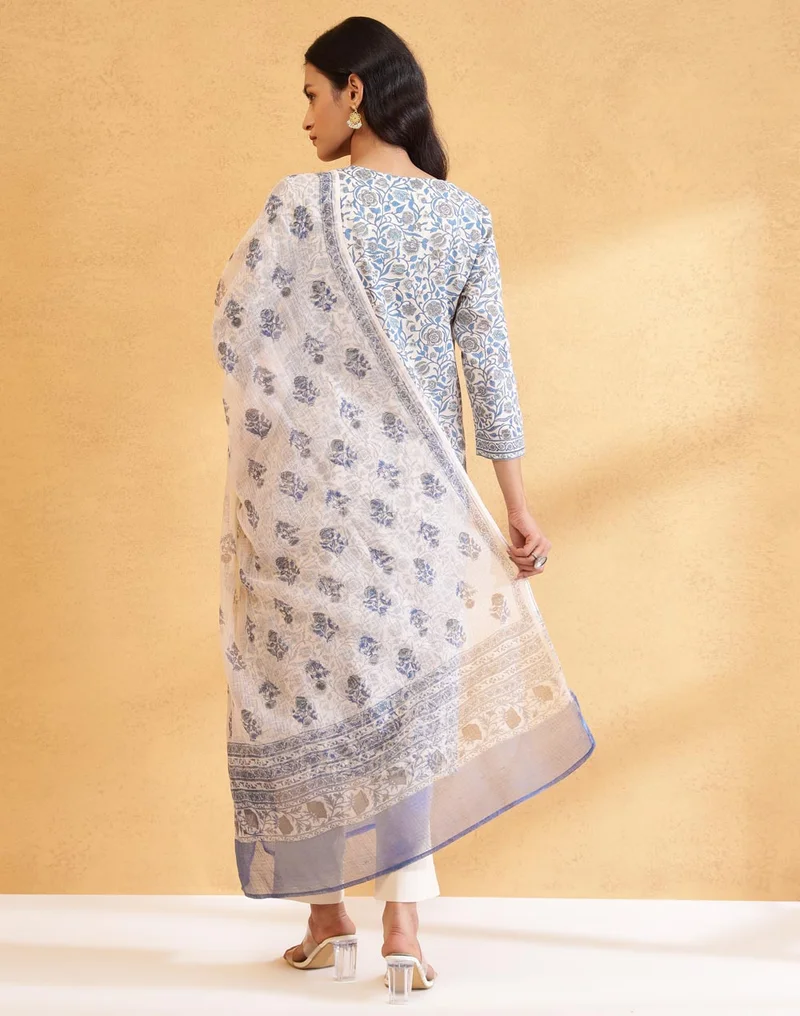Fabindia Natural Cotton Pant Dupatta & Kurta