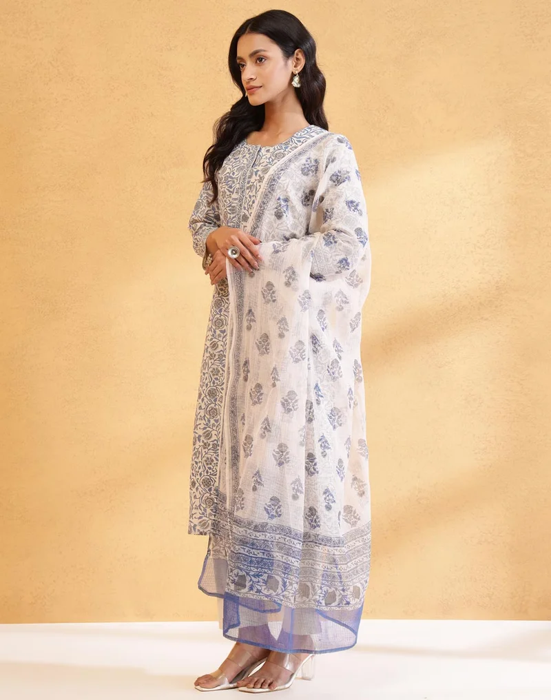 Fabindia Natural Cotton Pant Dupatta & Kurta