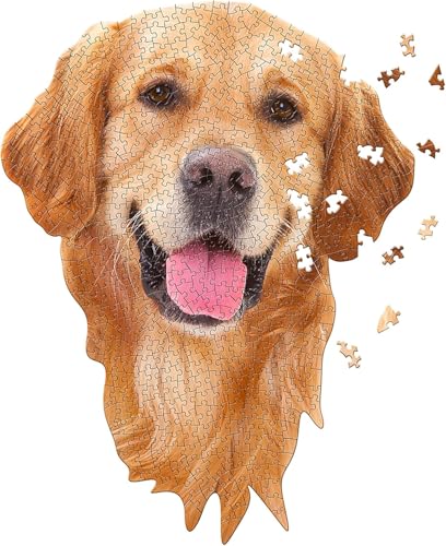Madd CAPP I Am Golden 550 Piece Puzzle Dog Shaped Animal Jigsaw 24 x 32 Assembled Size Poster Reference Educational Fun Fact Booklet - Image 5