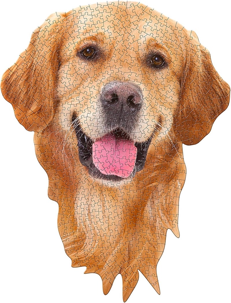 Madd CAPP I Am Golden 550 Piece Puzzle Dog Shaped Animal Jigsaw 24 x 32 Assembled Size Poster Reference Educational Fun Fact Booklet - Image 3