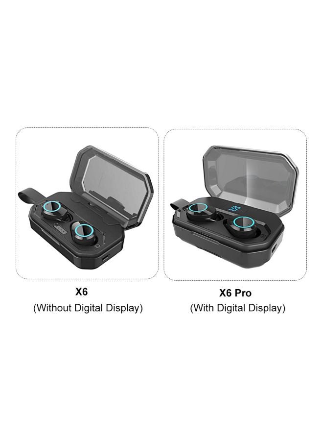 سماعة أذن داخلية لاسلكية X6 برو مع علبة شحن أسود - Image 4