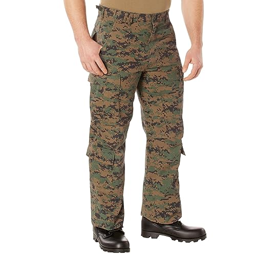 Rothco Vintage Paratrooper Cargo Fatigue Pants – Tactical Outdoor Comfortable Casual, Woodland Digital Camo, L - Image 1